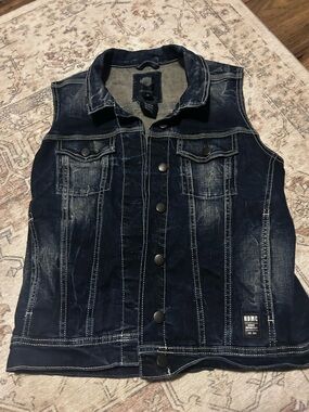 Harley-Davidson Dark Blue Distressed Denim Vest